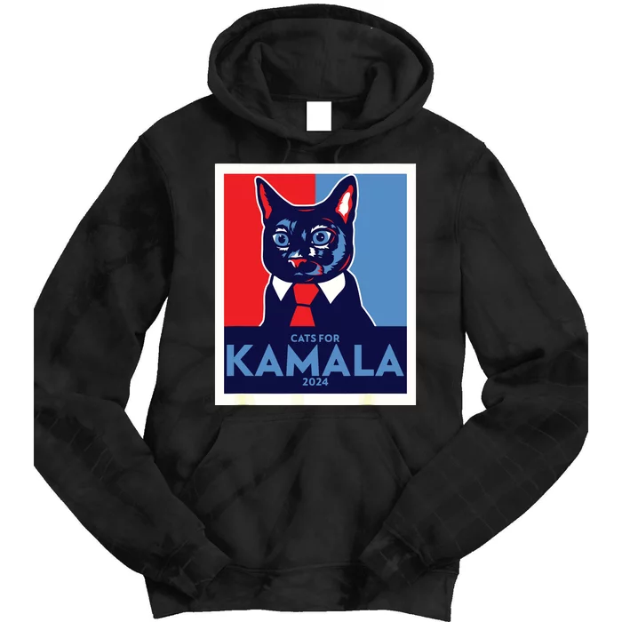 Politically Purrfect Cats For Kamala Harris 2024 President Tie Dye Hoodie