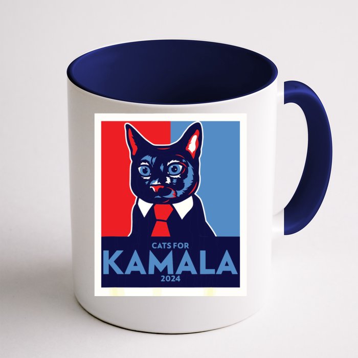 Politically Purrfect Cats For Kamala Harris 2024 President Front & Back Coffee Mug