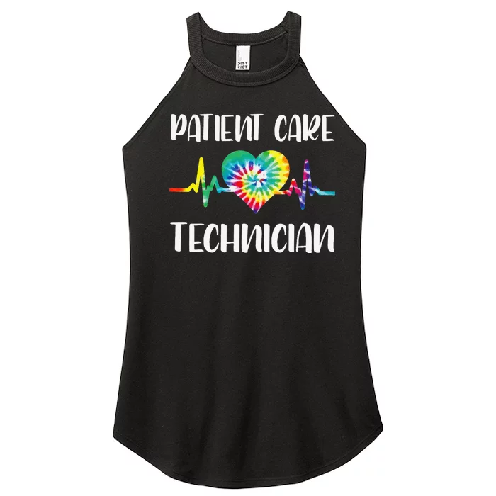 PCT Patient Care Technician Tech Floral Heart Stethoscope Women’s Perfect Tri Rocker Tank