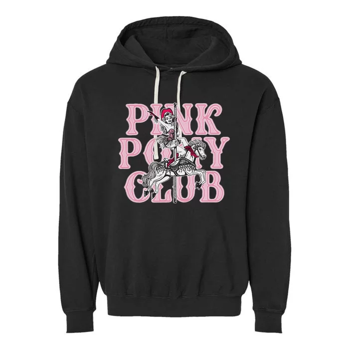 Pink Pony Club Retro Horse Lover Design Garment-Dyed Fleece Hoodie