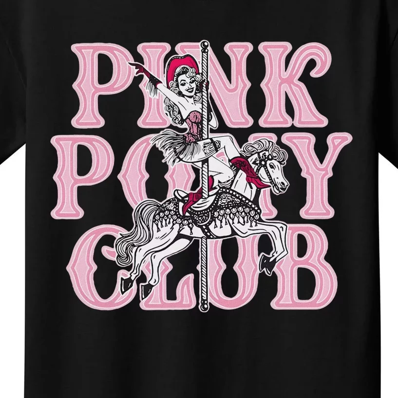 Pink Pony Club Retro Horse Lover Design Kids T-Shirt