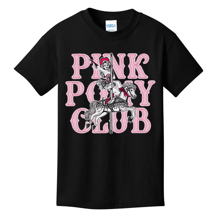 Pink Pony Club Retro Horse Lover Design Kids T-Shirt