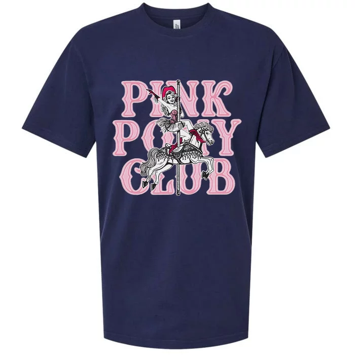 Pink Pony Club Retro Horse Lover Design Sueded Cloud Jersey T-Shirt