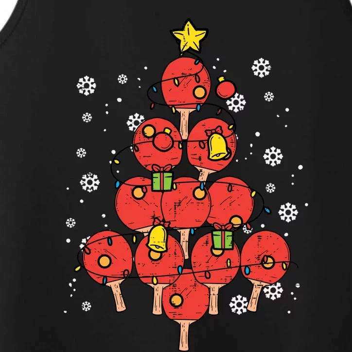 Ping Pong Christmas Tree Xmas Pajamas Pjs Table Tennis Cool Gift Performance Tank