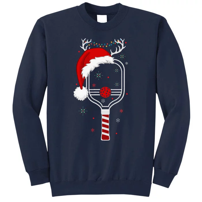 Pickleball Player Christmas Holiday Reindeer Xmas Tall Sweatshirt