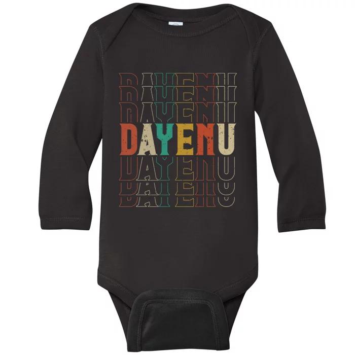 Pesach Passover Dayenu Enough Prayer Seder Jewish Holiday Baby Long Sleeve Bodysuit