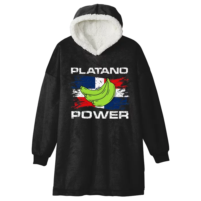 Platano Power Dominican Republic Flag Design Hooded Wearable Blanket