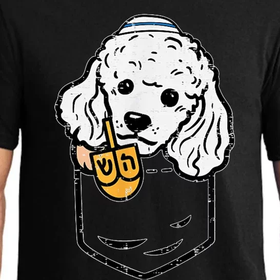 Pocket Poodle Dog Jewish Hanukkah Pajamas Chanukah Pjs Pajama Set