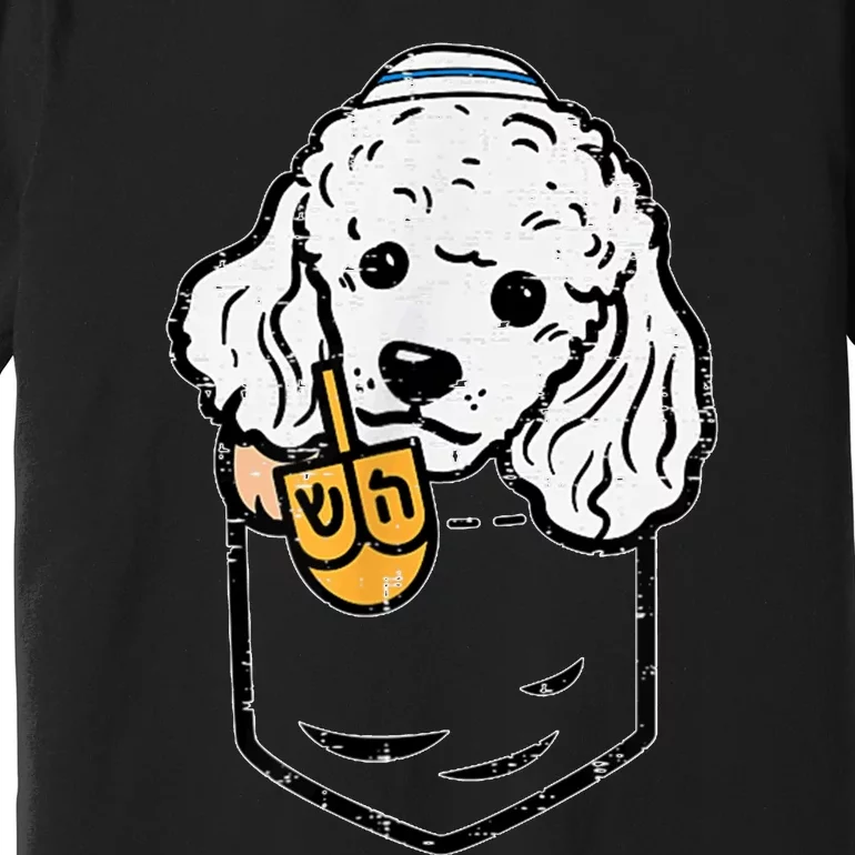 Pocket Poodle Dog Jewish Hanukkah Pajamas Chanukah Pjs Premium T-Shirt