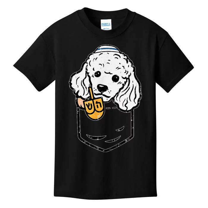 Pocket Poodle Dog Jewish Hanukkah Pajamas Chanukah Pjs Kids T-Shirt