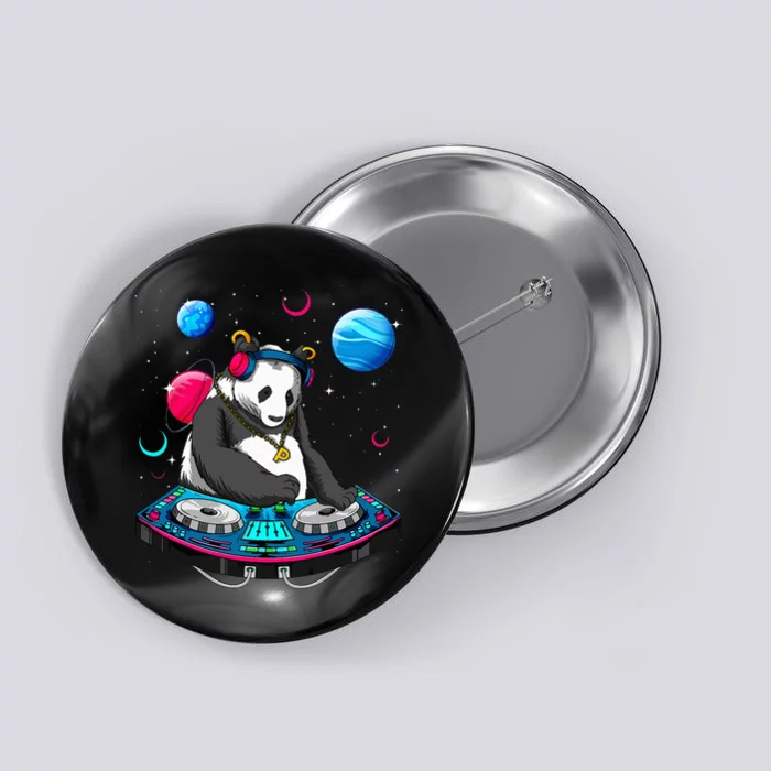 Psychedelic Panda DJEDM Raver Trance Music Button