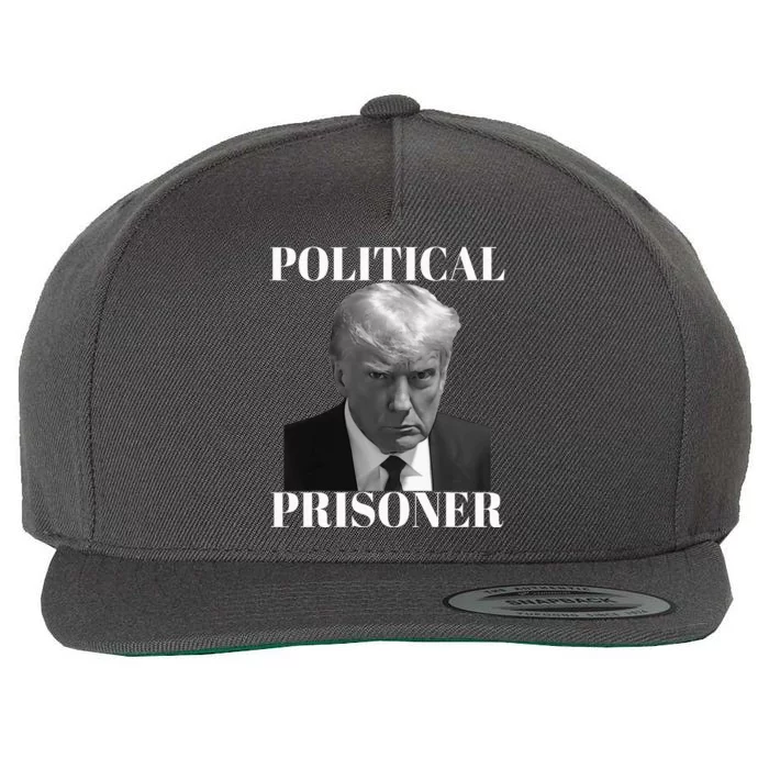 Political Prisoner Donald J Trump Black & White Mugshot Wool Snapback Cap