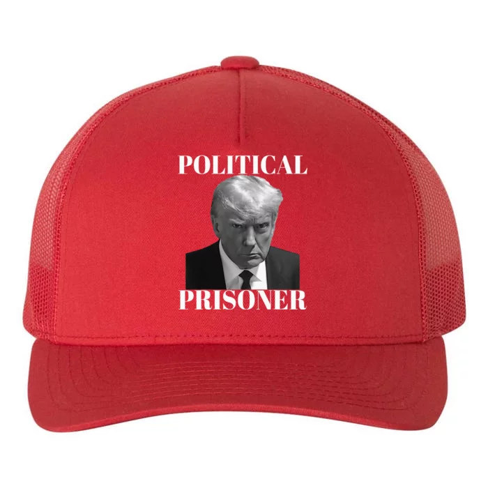 Political Prisoner Donald J Trump Black & White Mugshot Yupoong Adult 5-Panel Trucker Hat