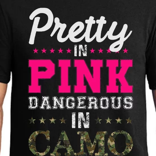 Pretty Pink Dangerous In Camo Hunter Pajama Set