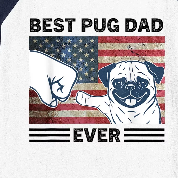 Proud Pug Dad 4th Of July With Man's Best Friend Baseball Sleeve Shirt