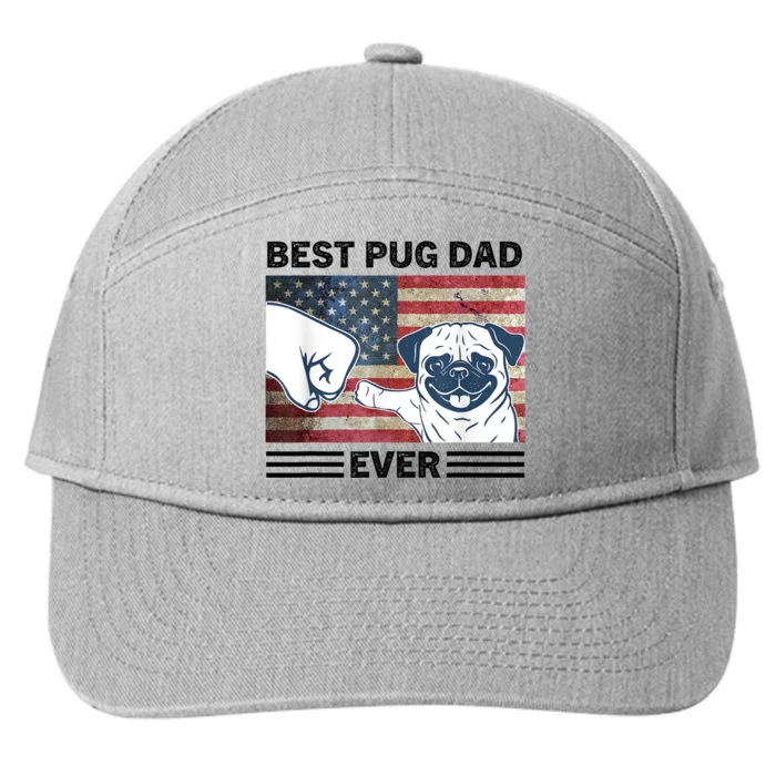 Proud Pug Dad 4th Of July With Man's Best Friend 7-Panel Snapback Hat