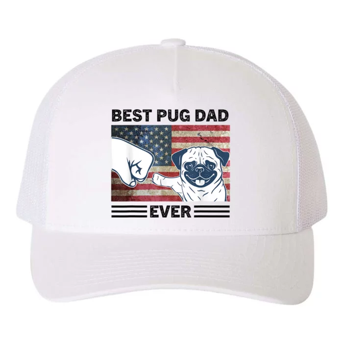 Proud Pug Dad 4th Of July With Man's Best Friend Yupoong Adult 5-Panel Trucker Hat