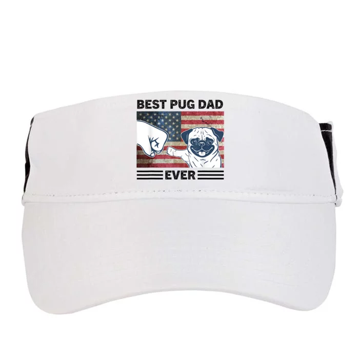 Proud Pug Dad 4th Of July With Man's Best Friend Adult Drive Performance Visor