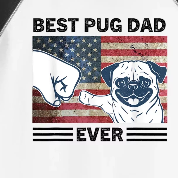 Proud Pug Dad 4th Of July With Man's Best Friend Toddler Fine Jersey T-Shirt