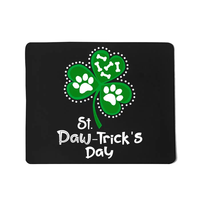 Paw Print Dog Owner Lover St Patricks Day Shamrock Mousepad