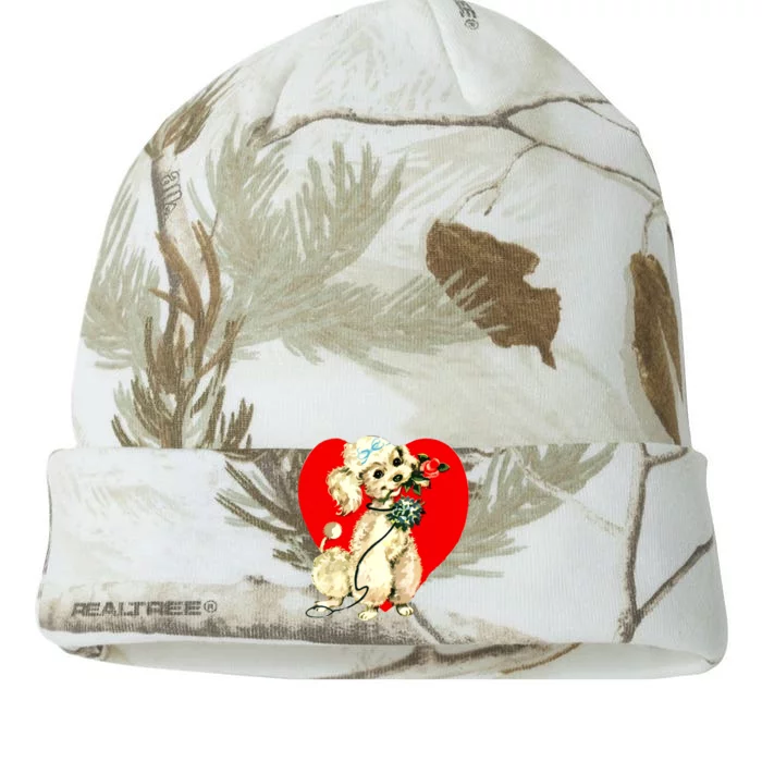 Poodle Puppy Dog Animal Heart Valentines Day Kati - 12in Camo Beanie