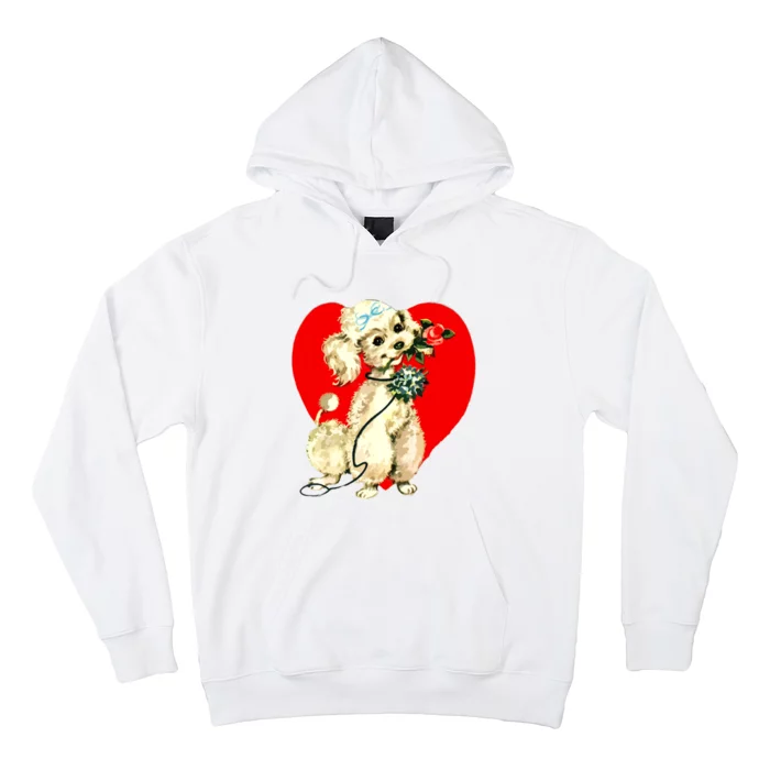 Poodle Puppy Dog Animal Heart Valentines Day Hoodie