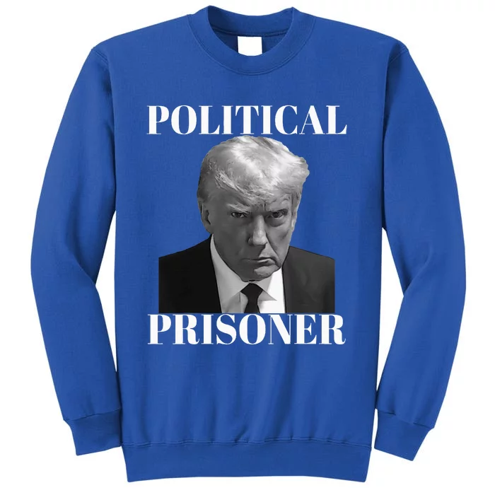 Political Prisoner Donald J Trump Black & White Mugshot Tall Sweatshirt