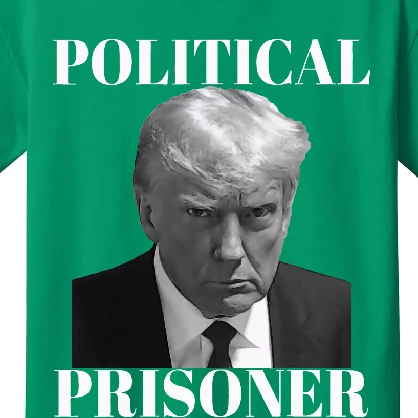 Political Prisoner Donald J Trump Black & White Mugshot Kids T-Shirt