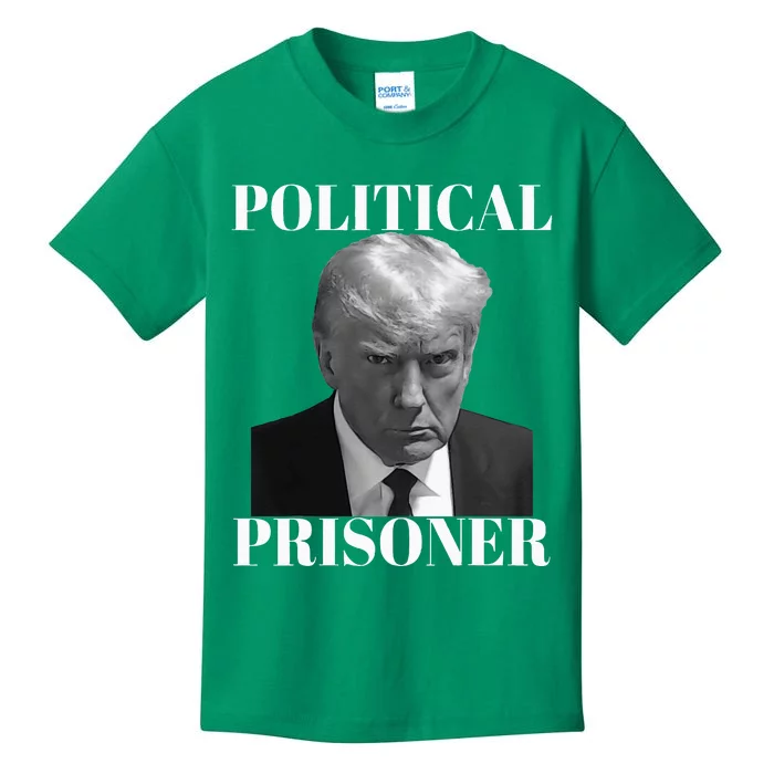 Political Prisoner Donald J Trump Black & White Mugshot Kids T-Shirt