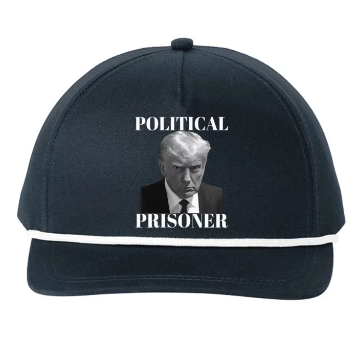 Political Prisoner Donald J Trump Black & White Mugshot Snapback Five-Panel Rope Hat