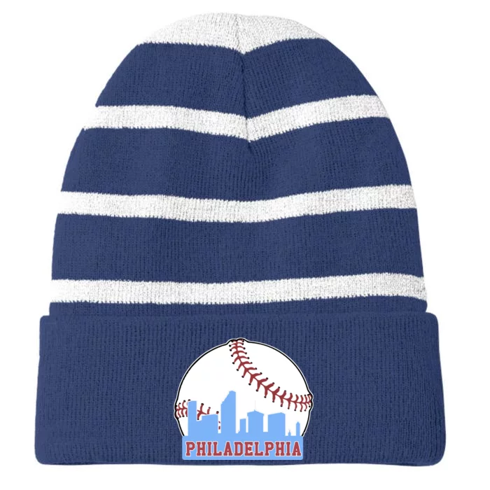 Phillies Philly Dancing On My Own Philadelphia Baseball Striped Beanie with Solid Band