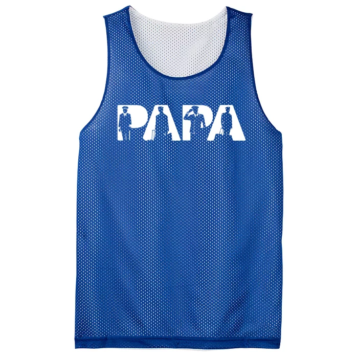 Proud Pilot Dad Funny Pilot Papa Father Gift Mesh Reversible Basketball Jersey Tank