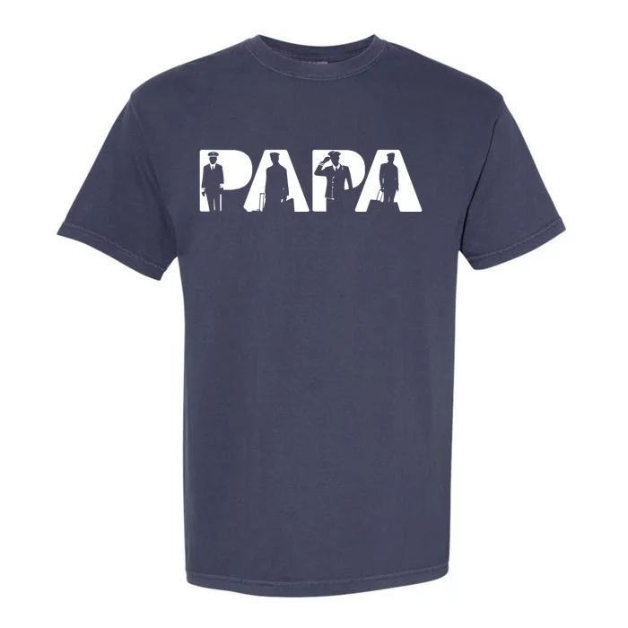 Proud Pilot Dad Funny Pilot Papa Father Gift Garment-Dyed Heavyweight T-Shirt