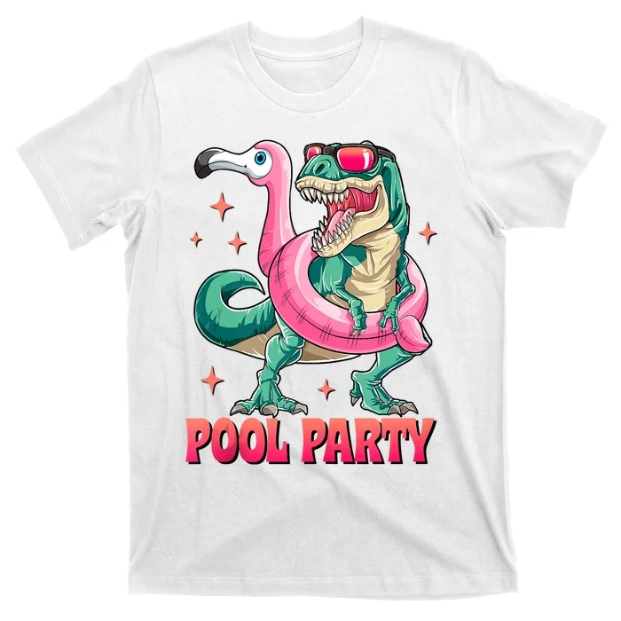 Pool Party Dinosaurflamingo Float Funny T Rex Gifts Tank Top T-Shirt