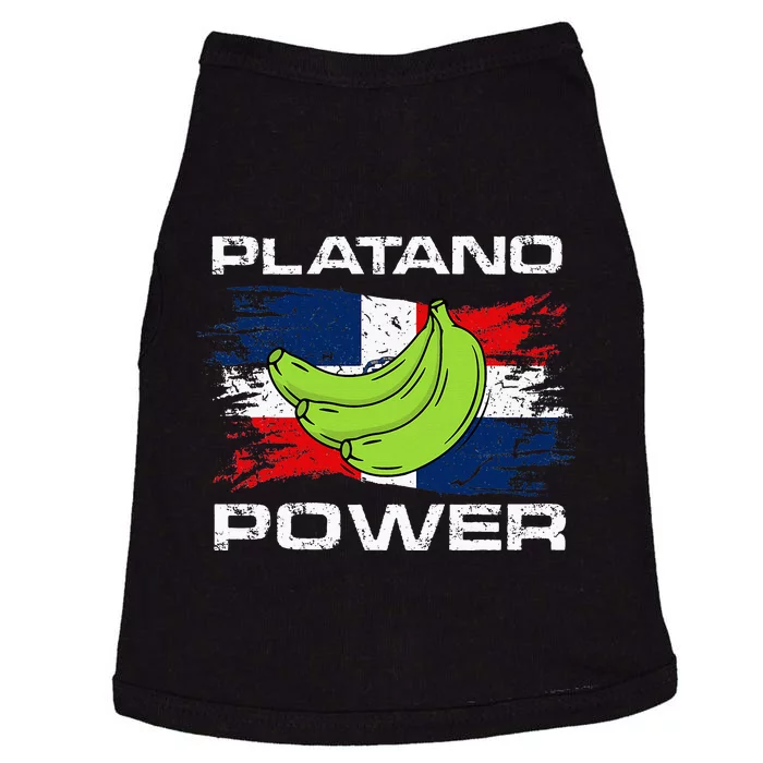 Platano Power Dominican Republic Flag Design Doggie Tank