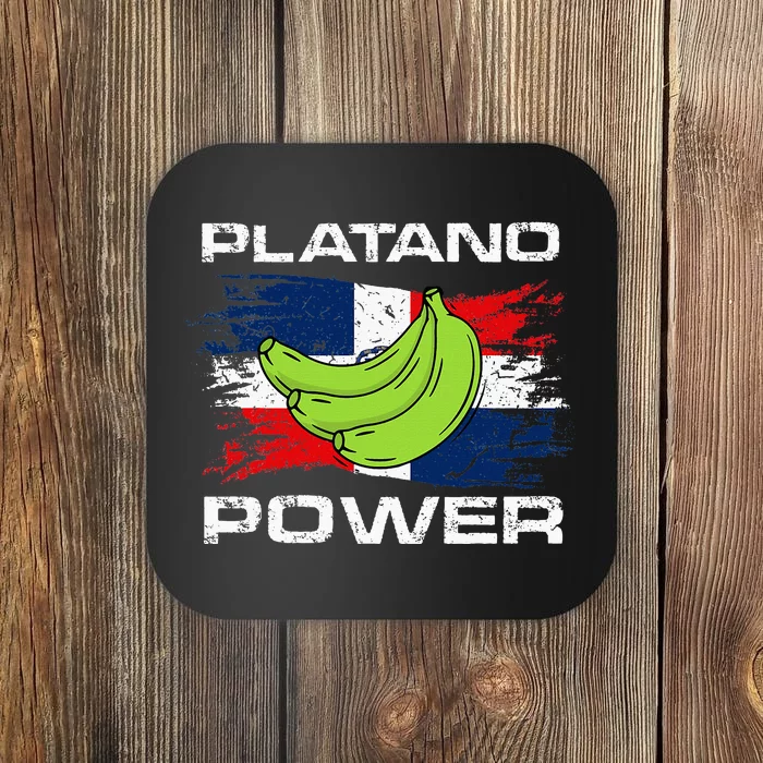 Platano Power Dominican Republic Flag Design Coaster