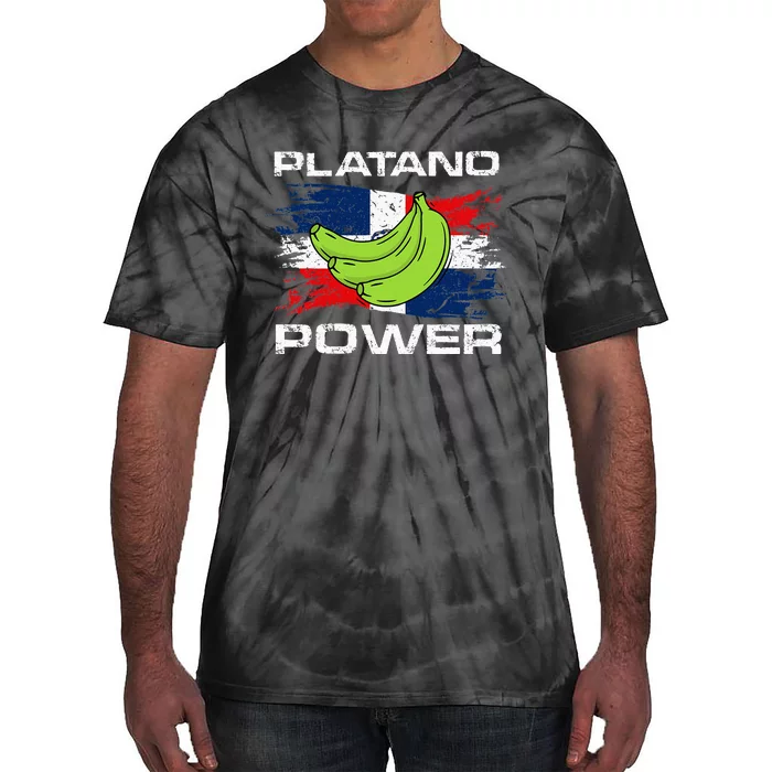 Platano Power Dominican Republic Flag Design Tie-Dye T-Shirt