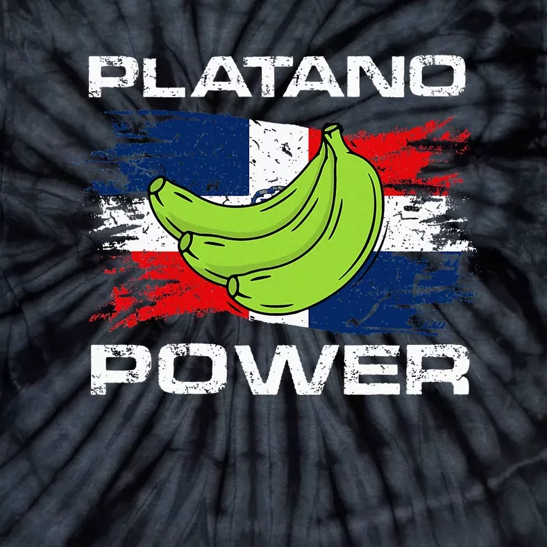 Platano Power Dominican Republic Flag Design Tie-Dye T-Shirt