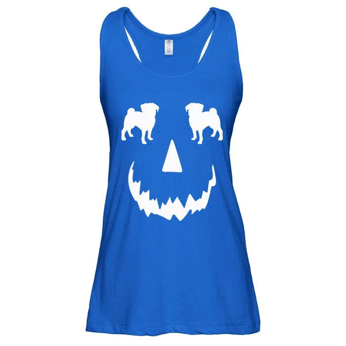 Pumpkin Pug Dog Halloween Ladies Essential Flowy Tank