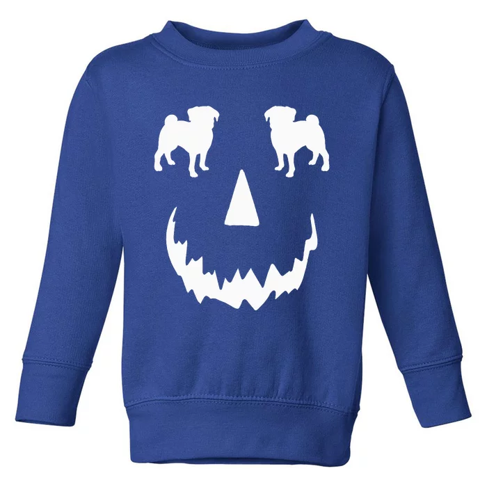 Pumpkin Pug Dog Halloween Toddler Sweatshirt