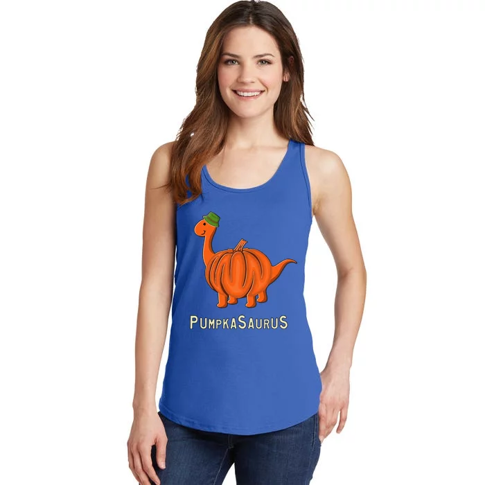 Pumpkasaurus Pumpkin Dinosaur Halloween Thanksgiving Ladies Essential Tank