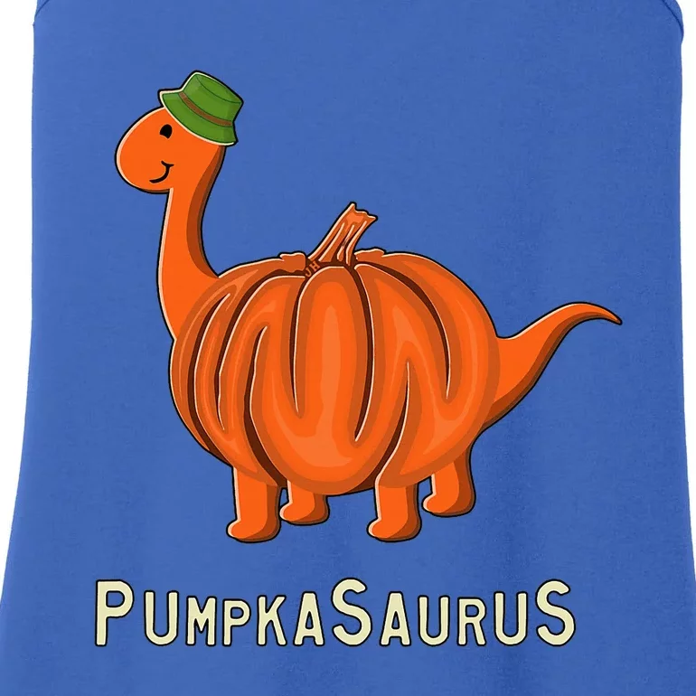 Pumpkasaurus Pumpkin Dinosaur Halloween Thanksgiving Ladies Essential Tank