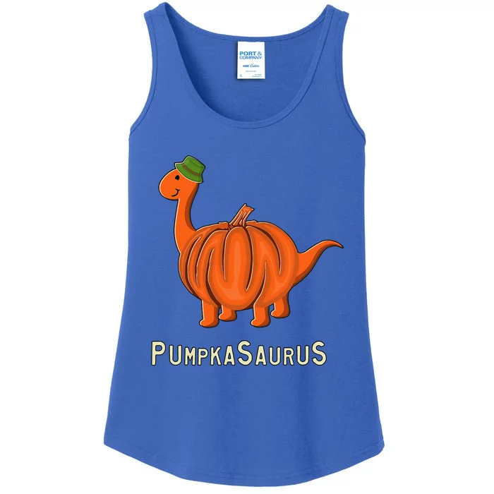 Pumpkasaurus Pumpkin Dinosaur Halloween Thanksgiving Ladies Essential Tank