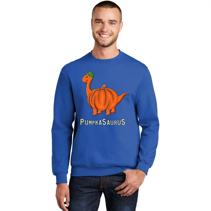 Pumpkasaurus Pumpkin Dinosaur Halloween Thanksgiving Tall Sweatshirt