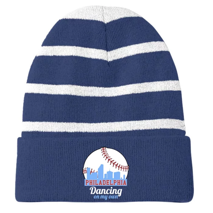 Phillies Philly Dancing On My Own Philadelphia Baseball Striped Beanie with Solid Band