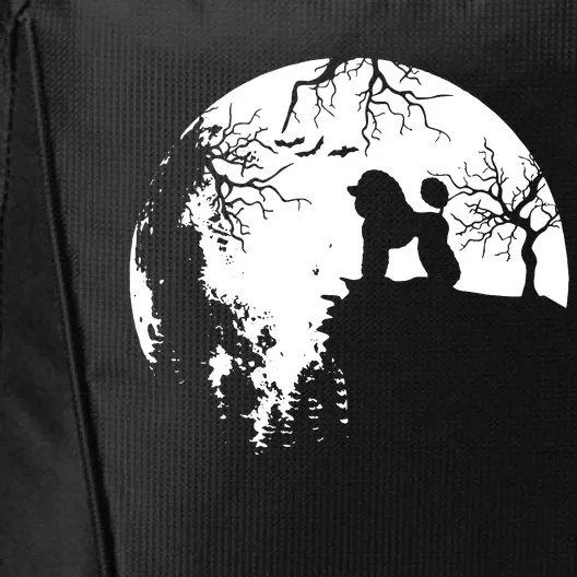 Poodle Pet Dog Fan Full Moon At Night City Backpack