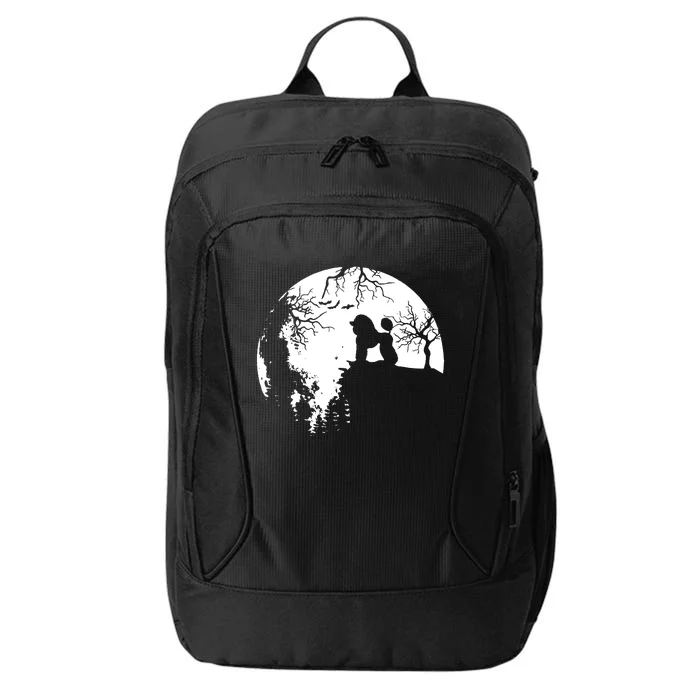 Poodle Pet Dog Fan Full Moon At Night City Backpack