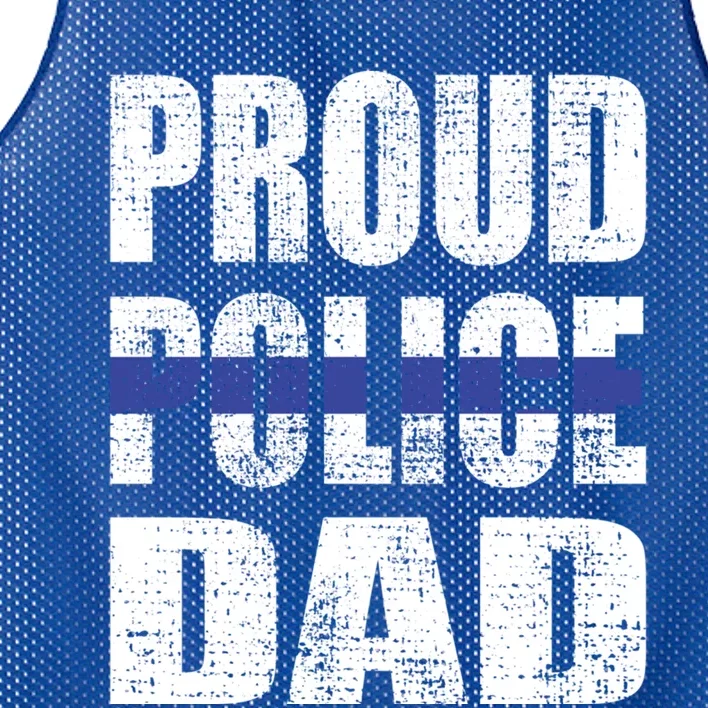 Proud Police Dad Blue Line Father Police Officer Dad Gift Mesh Reversible Basketball Jersey Tank