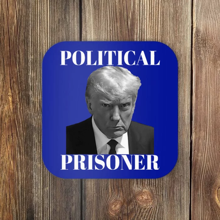 Political Prisoner Donald J Trump Black & White Mugshot Djt Coaster