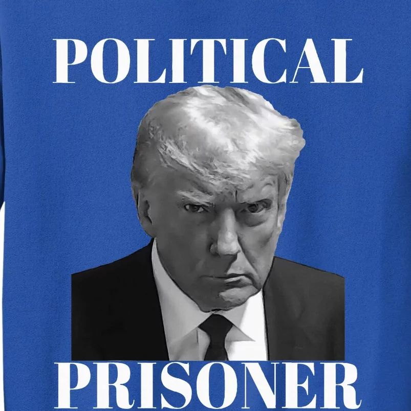 Political Prisoner Donald J Trump Black & White Mugshot Djt Tall Sweatshirt